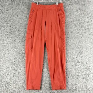 Athleta Womens 10 Chelsea Cargo Lined Pants Orange High Rise Outdoor Joggers